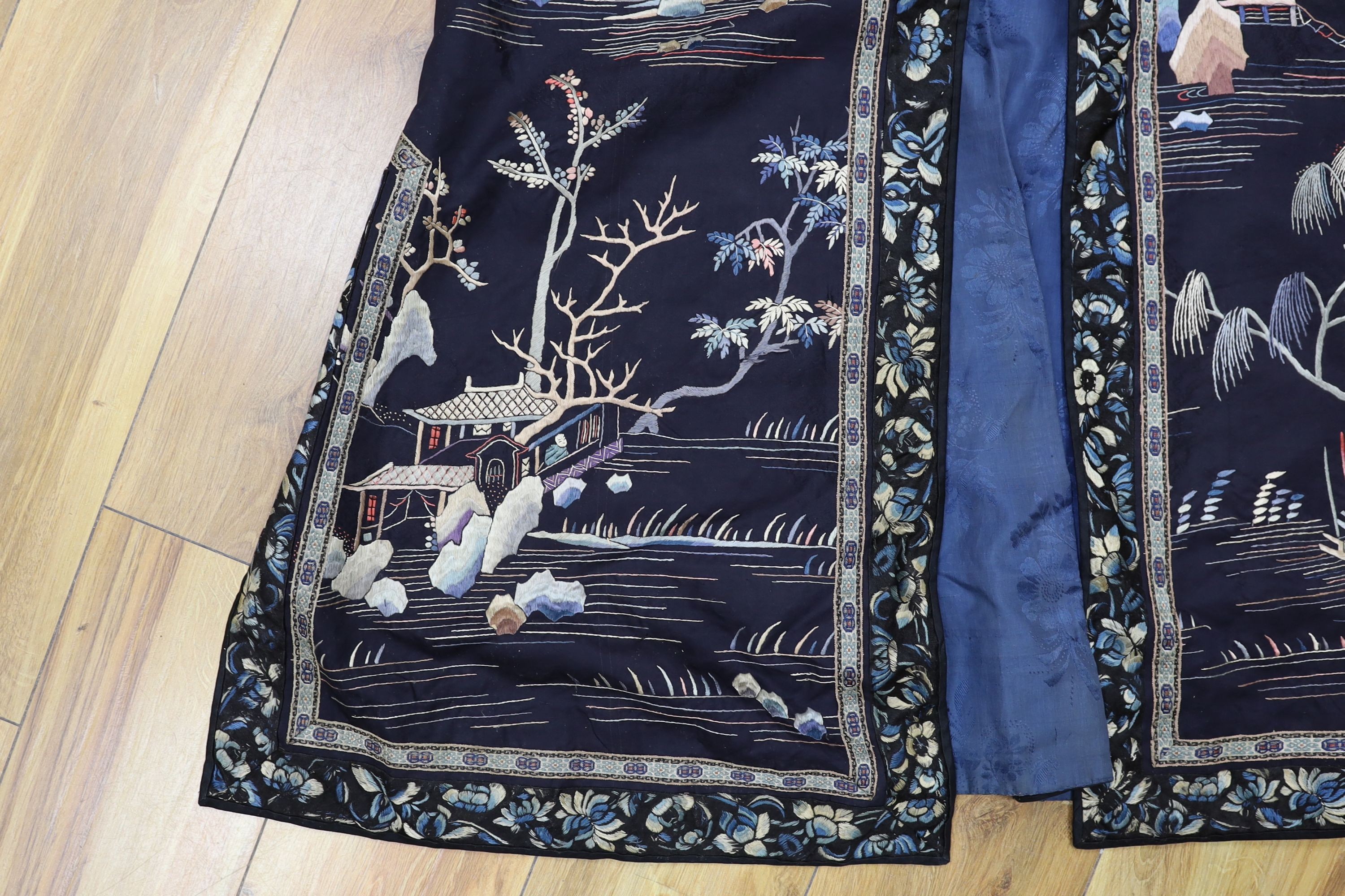 A Chinese embroidered silk robe